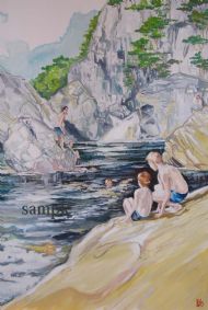 Pools Oil on Board 1m10 x 87 cm